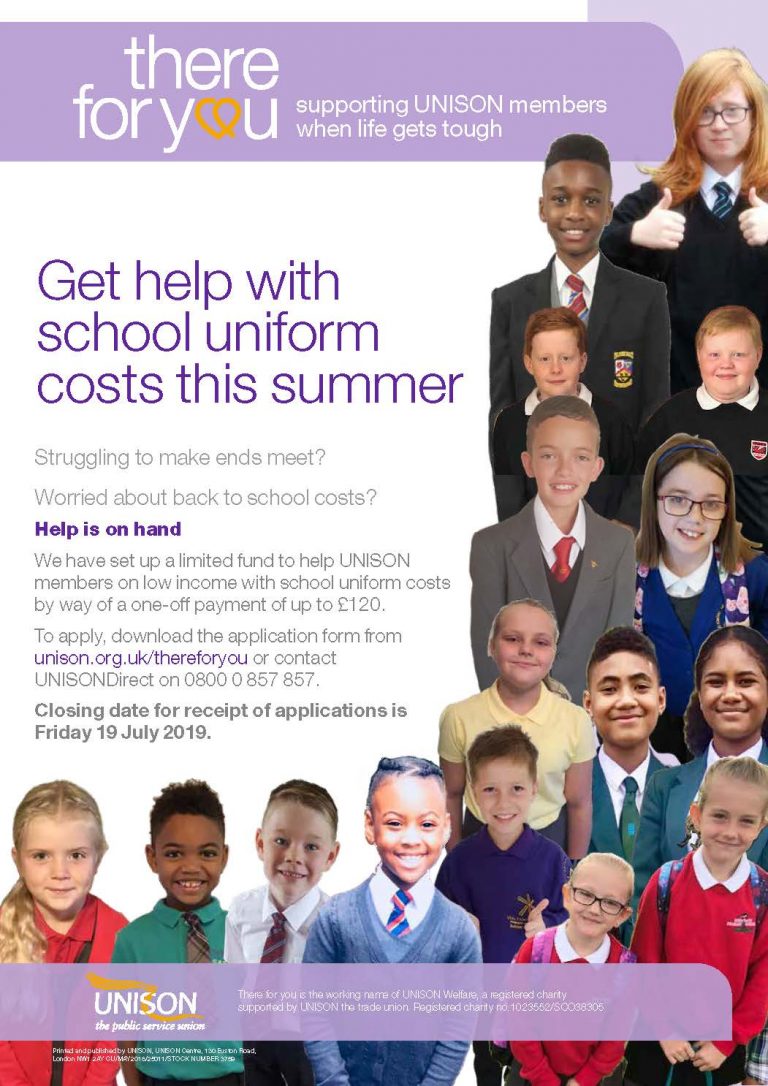 UNISON SCHOOL UNIFORM GRANT UNISON